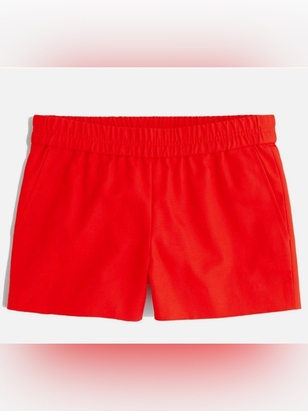 NWT J.Crew Flame Red 3" Cotton Boardwalk Pull-On Shorts (8)